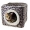 Pet Adobe Indoor Cat Pet Bed Cave with Removable Cushion Pad for Cats/Small Animals, Gray/Black Animal Print 857996PMM - alternate 5